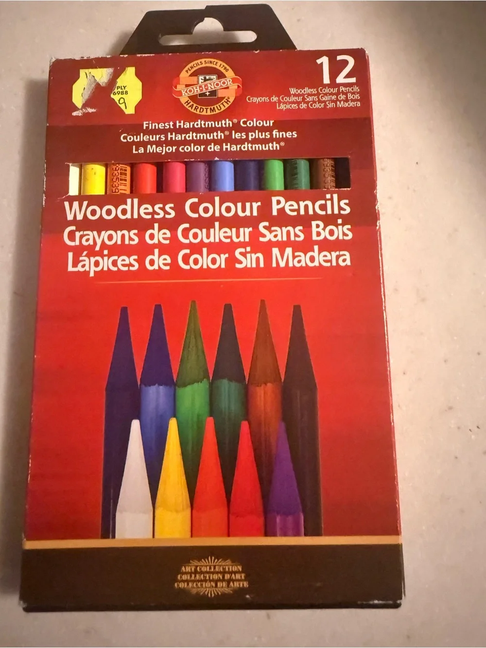 Koh-I-Noor Woodless Colour Pencils - 12 Colors (Red Pack)